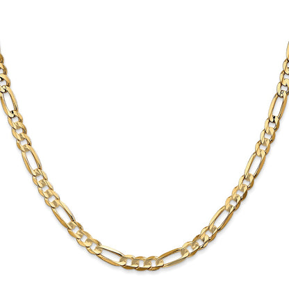 14K 18 inch 4.5mm Concave Open Figaro with Lobster Clasp Chain