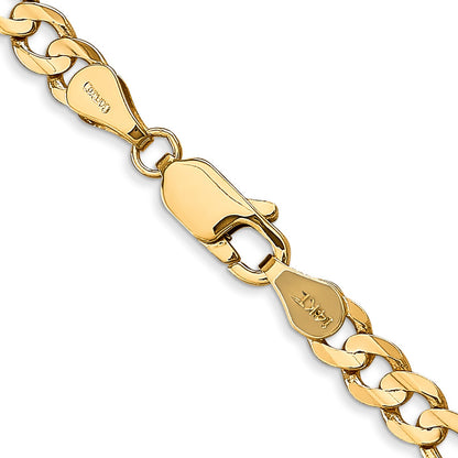 14K 28 inch 4.5mm Concave Open Figaro with Lobster Clasp Chain