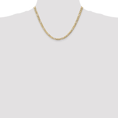 14K 18 inch 4.5mm Concave Open Figaro with Lobster Clasp Chain