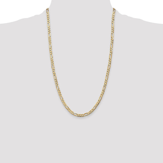 14K 26 inch 4.5mm Concave Open Figaro with Lobster Clasp Chain