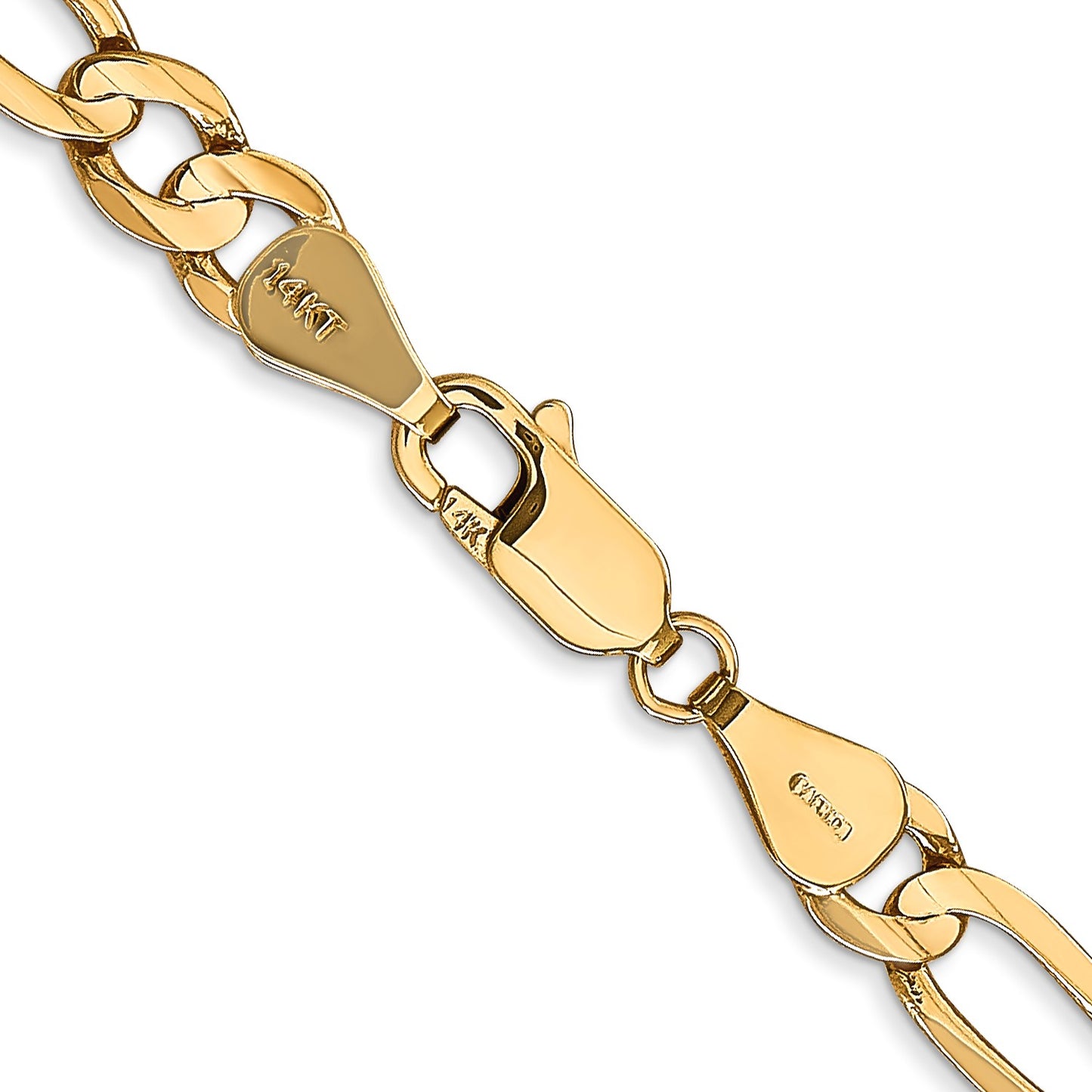 14K 28 inch 5.5mm Concave Open Figaro with Lobster Clasp Chain