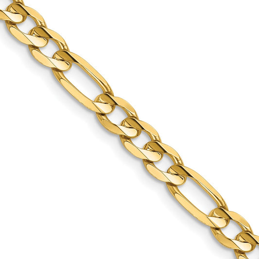 14K 20 inch 5.5mm Concave Open Figaro with Lobster Clasp Chain