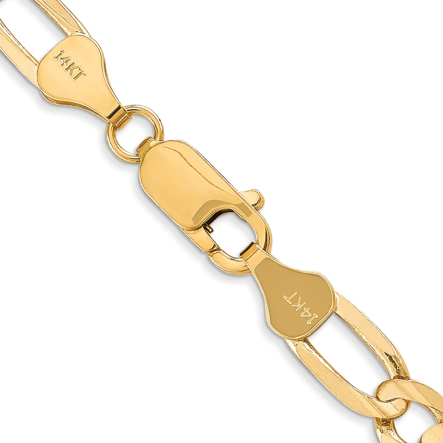 14K 20 inch 6mm Concave Open Figaro with Lobster Clasp Chain