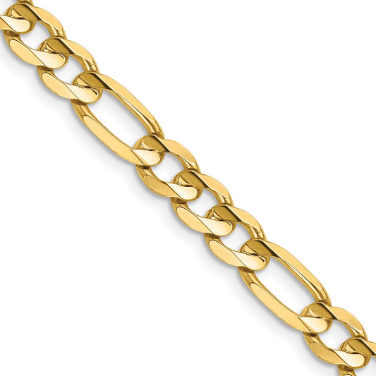 14K 26 inch 6mm Concave Open Figaro with Lobster Clasp Chain