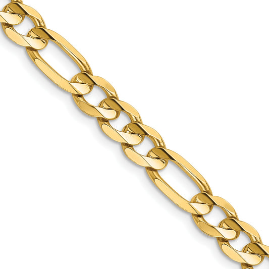 14K 26 inch 6.75mm Concave Open Figaro with Lobster Clasp Chain