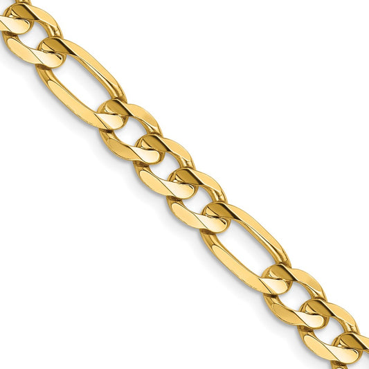 14K 18 inch 6.75mm Concave Open Figaro with Lobster Clasp Chain