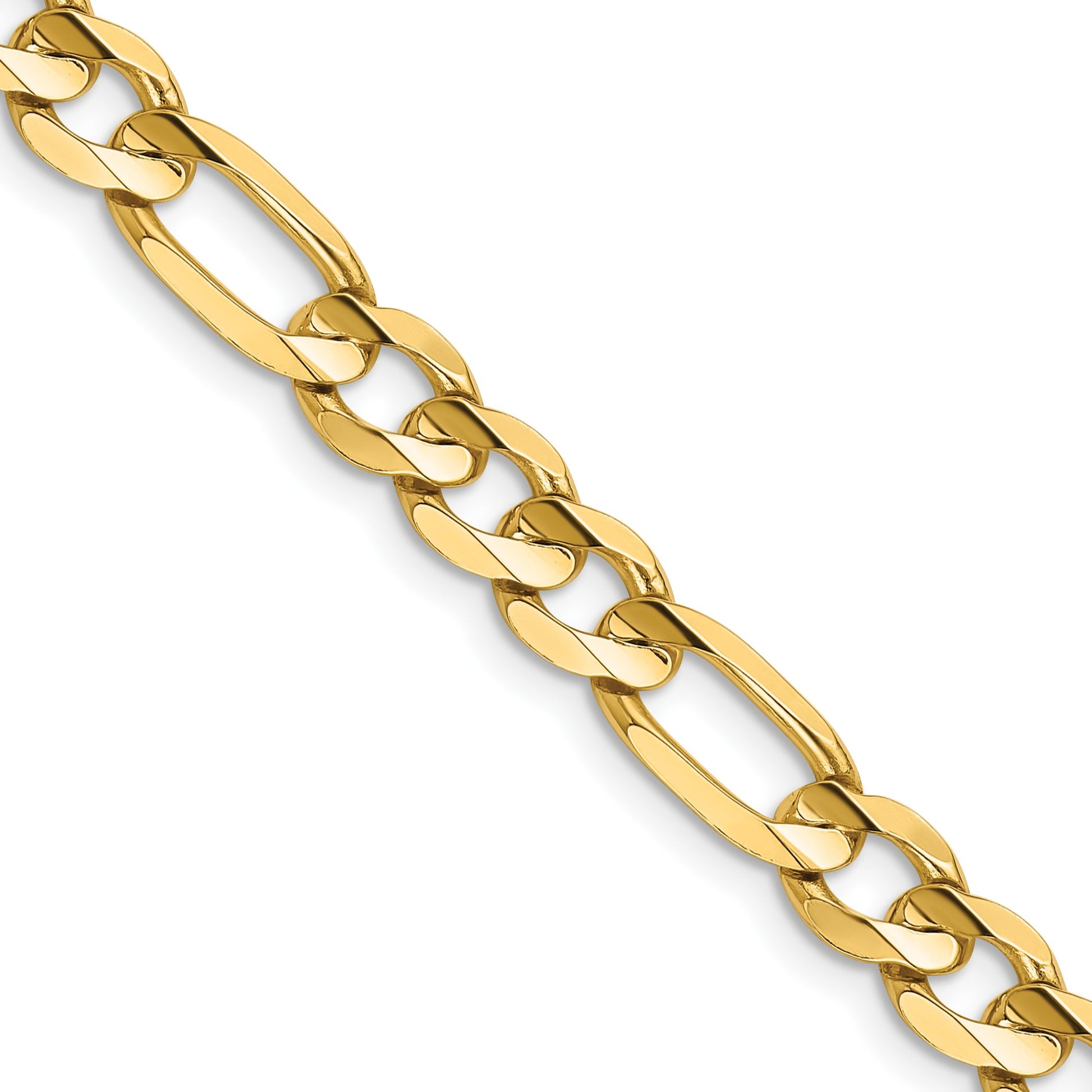 14K 24 inch 6.75mm Concave Open Figaro with Lobster Clasp Chain