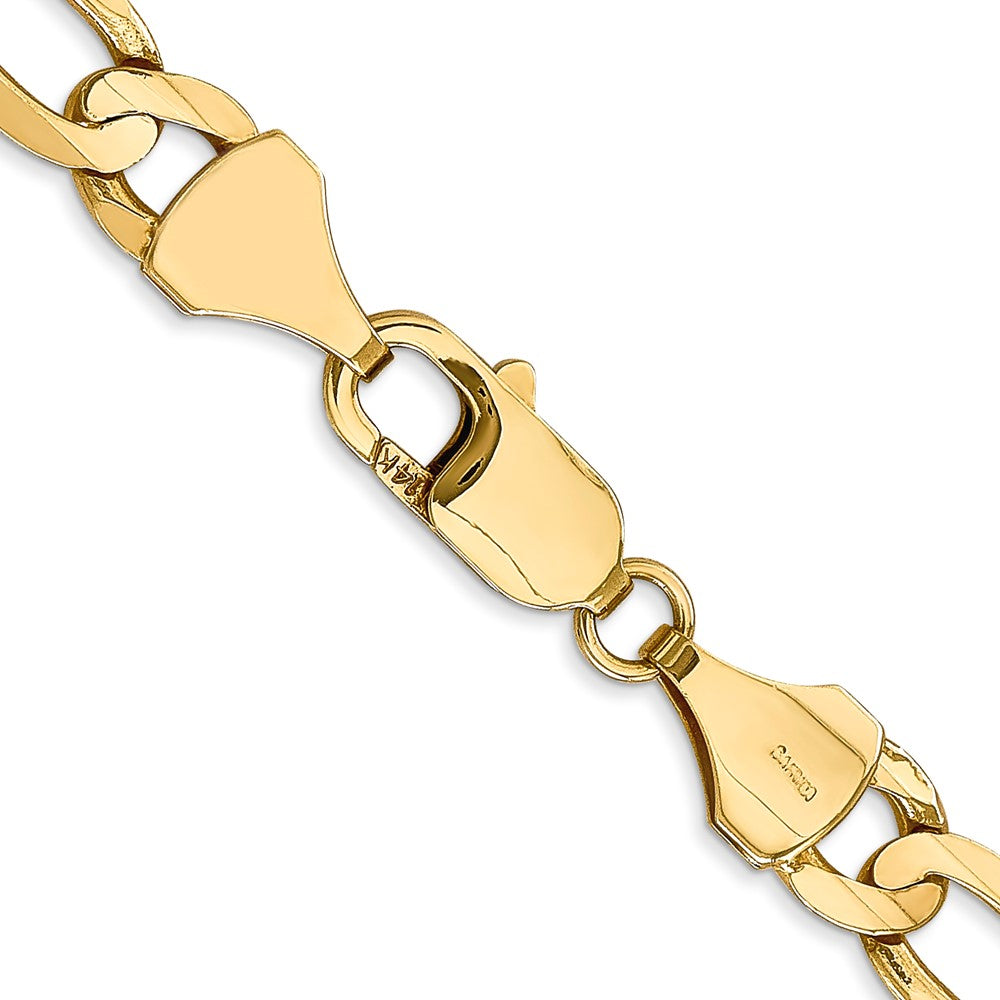 14K 18 inch 7.5mm Concave Open Figaro with Lobster Clasp Chain