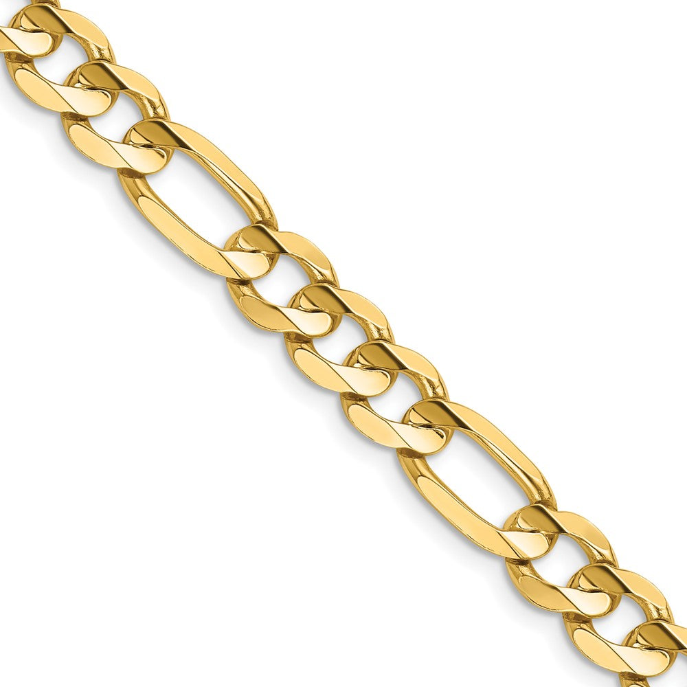 14K 18 inch 7.5mm Concave Open Figaro with Lobster Clasp Chain