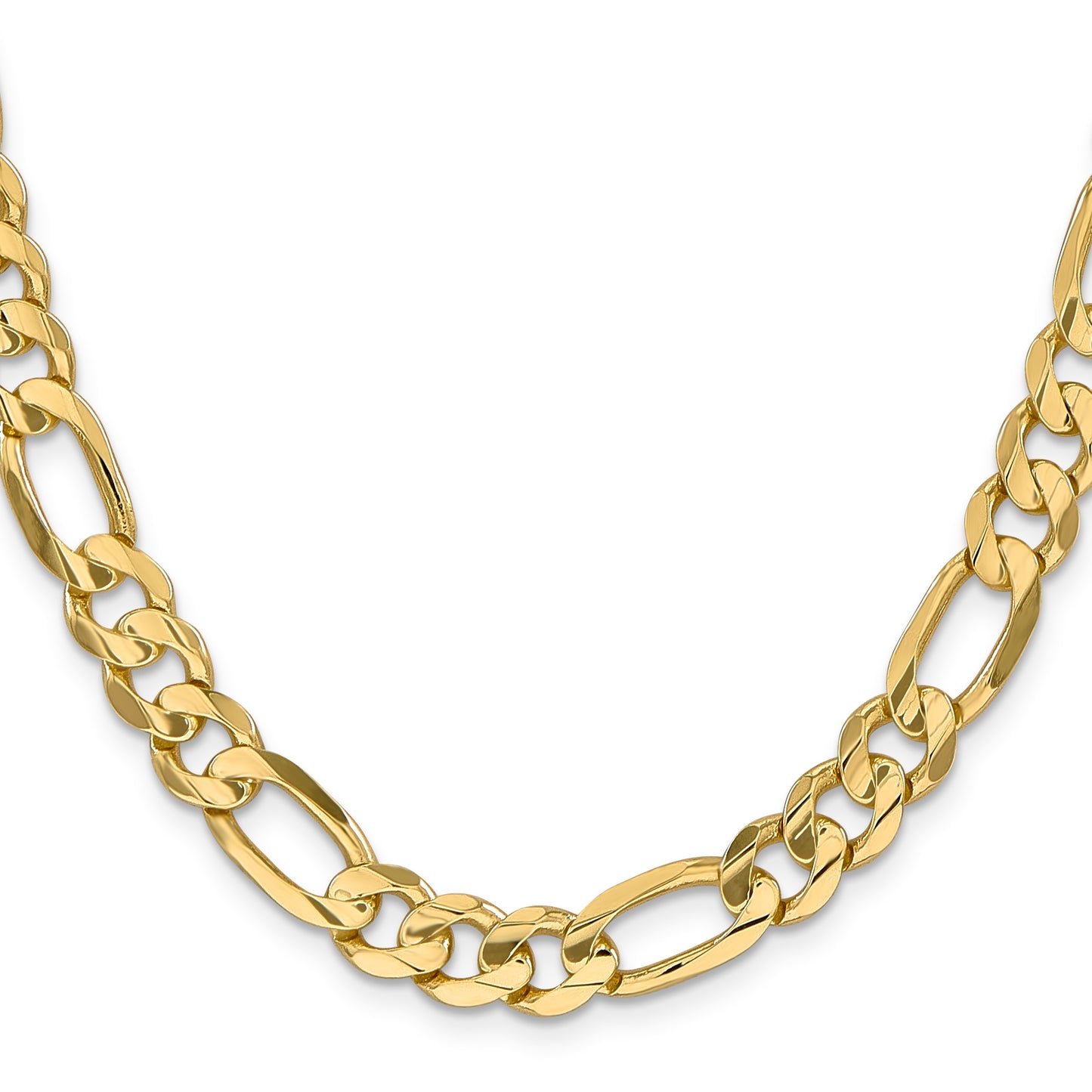 14K 24 inch 8.75mm Concave Open Figaro with Lobster Clasp Chain