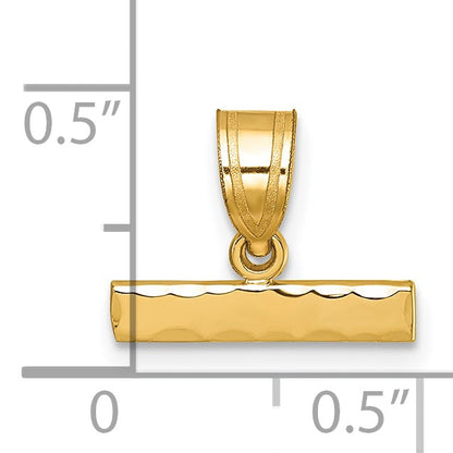 14k Large Diamond -cut Top Pendant