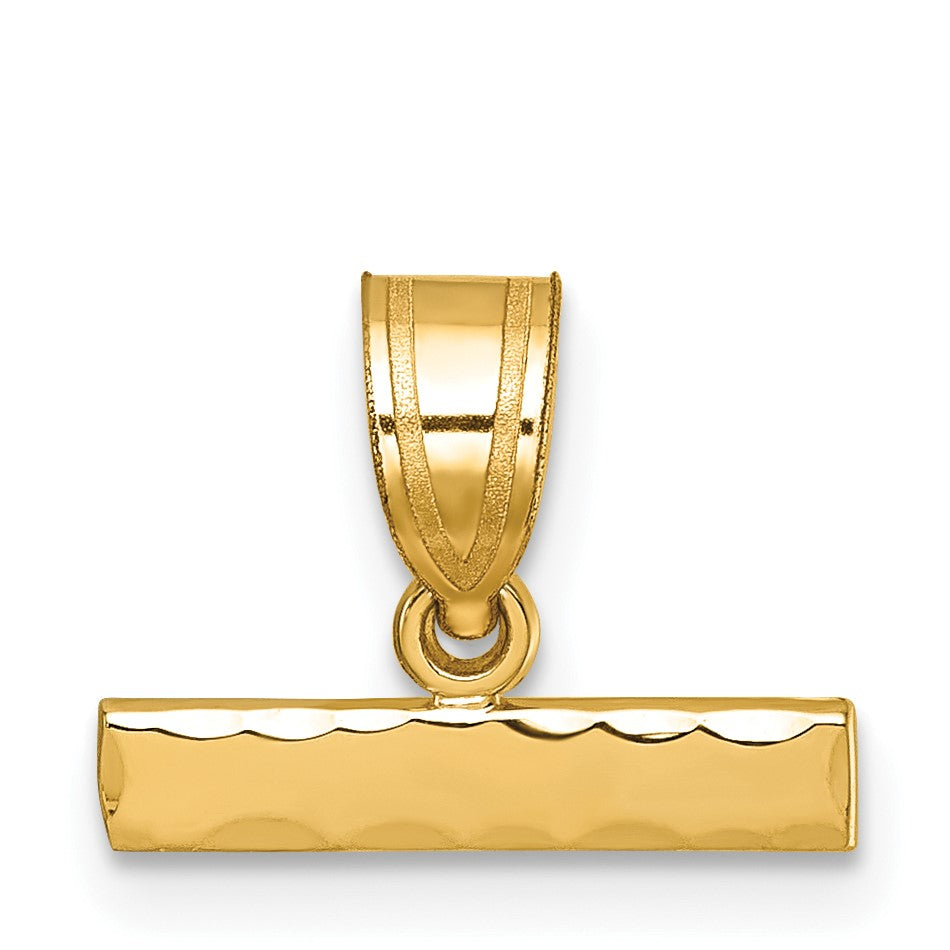 14k Large Diamond -cut Top Pendant
