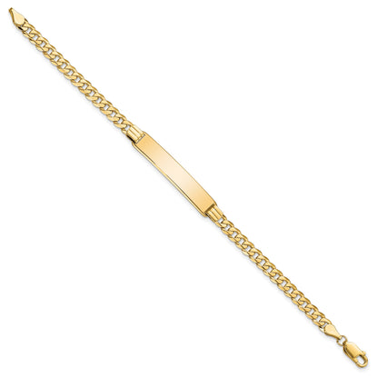 14k Polished Solid Chain/Solid Plate Curb Link 33.5x7mm Plate 8 inch ID Bracelet