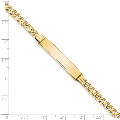 14k Polished Solid Chain/Solid Plate Curb Link 33.5x7mm Plate 8 inch ID Bracelet