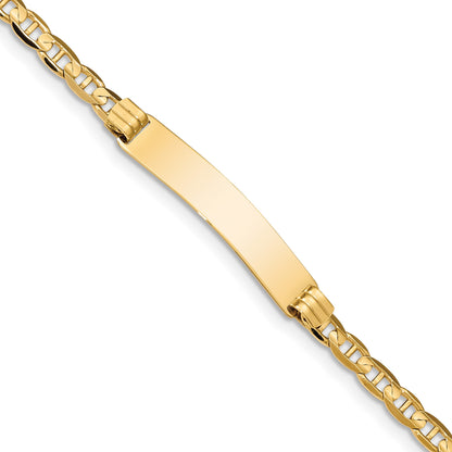 14k Polished Solid Chain/Solid Plate Anchor Link 33.5x7mm Plate 8 inch ID Bracelet