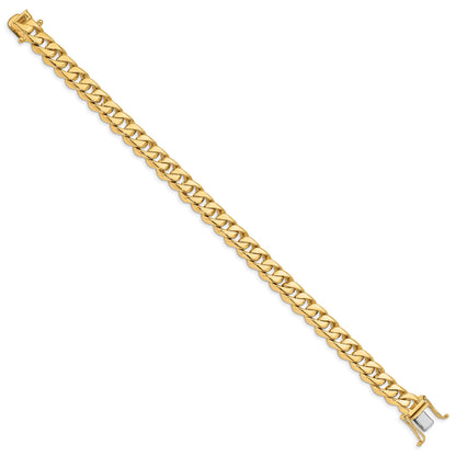 14K 8.5 inch 8.5mm Hand Polished Fancy Traditional Link with Box Catch Clasp Bracelet