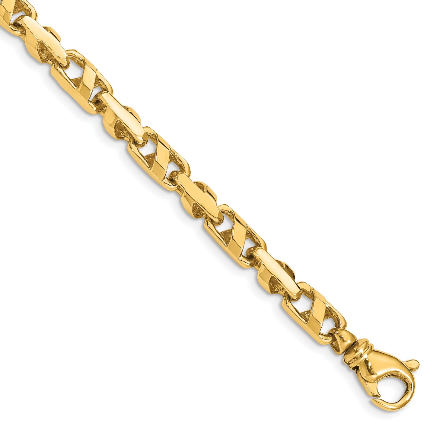 14K 8 inch 5.5mm Fancy Link with Fancy Lobster Clasp Bracelet