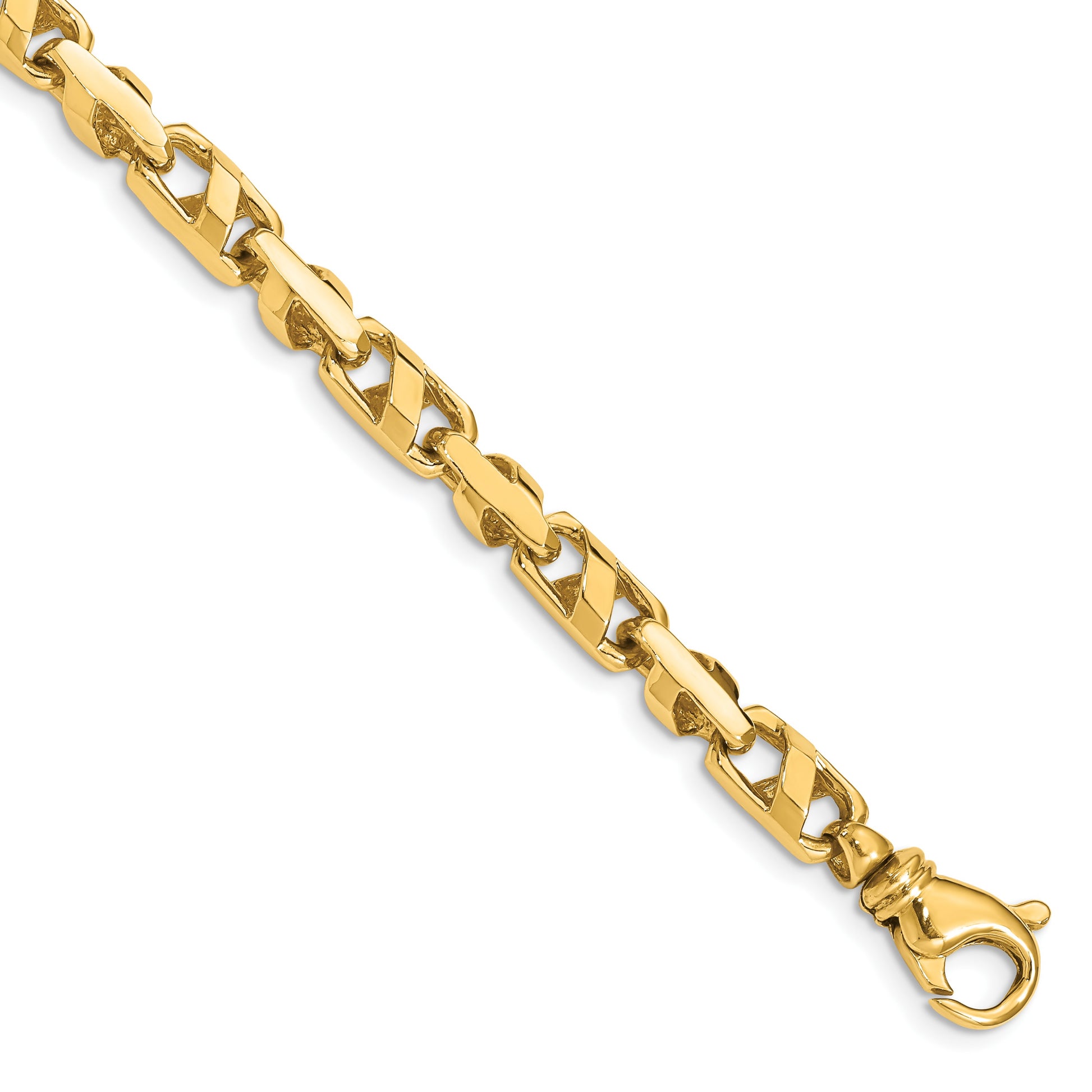 14K 8 inch 5.5mm Fancy Link with Fancy Lobster Clasp Bracelet