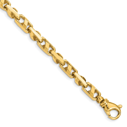 14K 8 inch 5.5mm Fancy Link with Fancy Lobster Clasp Bracelet