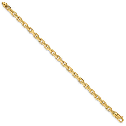 14K 8.5 inch 5.9mm Hand Polished Fancy Link with Lobster Clasp Bracelet