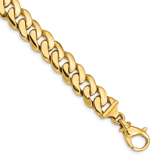 14K Two-tone 8.5 inch 10.75mm Hand Polished Fancy Link with Fancy Lobster Clasp Bracelet