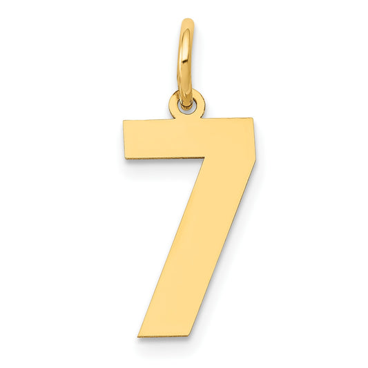 14k Medium Polished Number 7 Charm