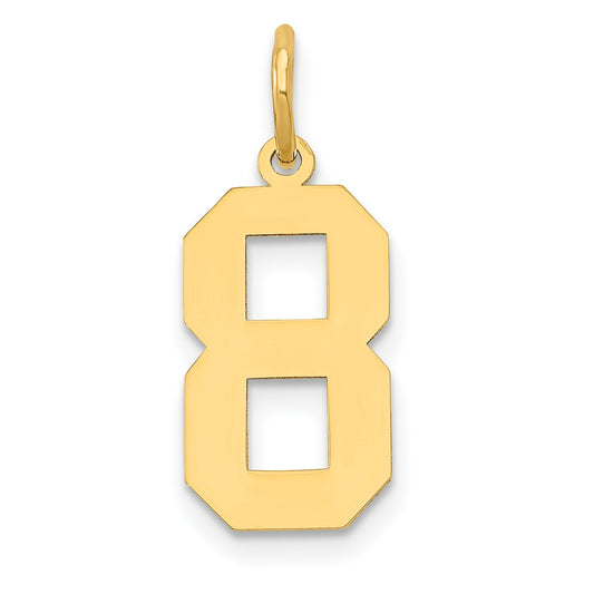 14k Medium Polished Number 8 Charm