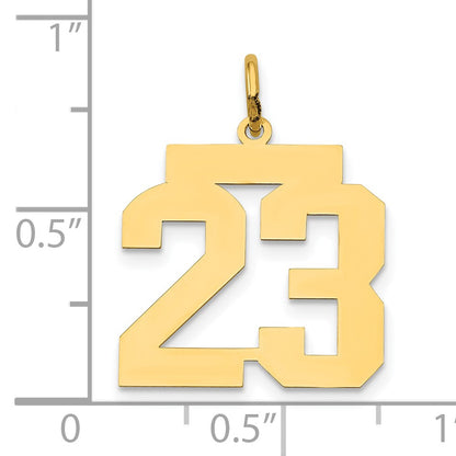 14k Medium Polished Number 23 Charm