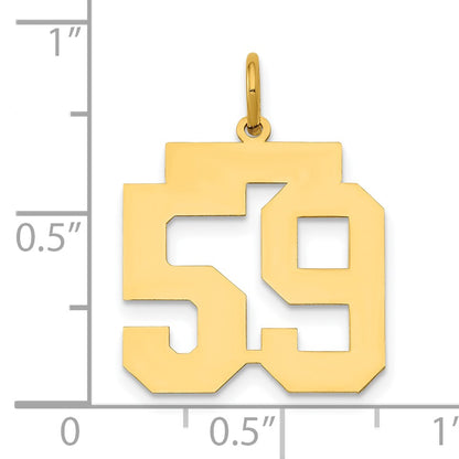 14k Medium Polished Number 59 Charm