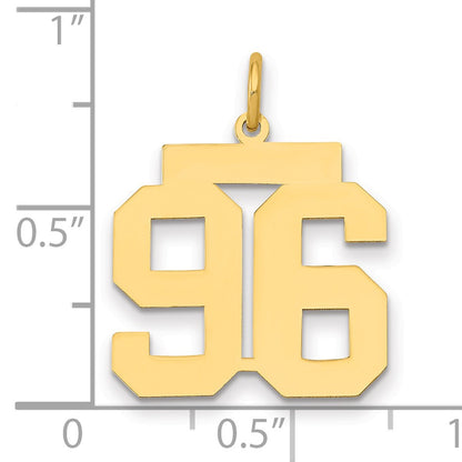 14k Medium Polished Number 96 Charm