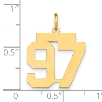 14k Medium Polished Number 97 Charm