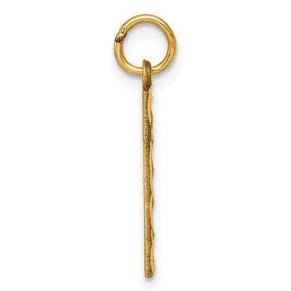 14k Large Brushed Diamond-cut Number 1 Charm