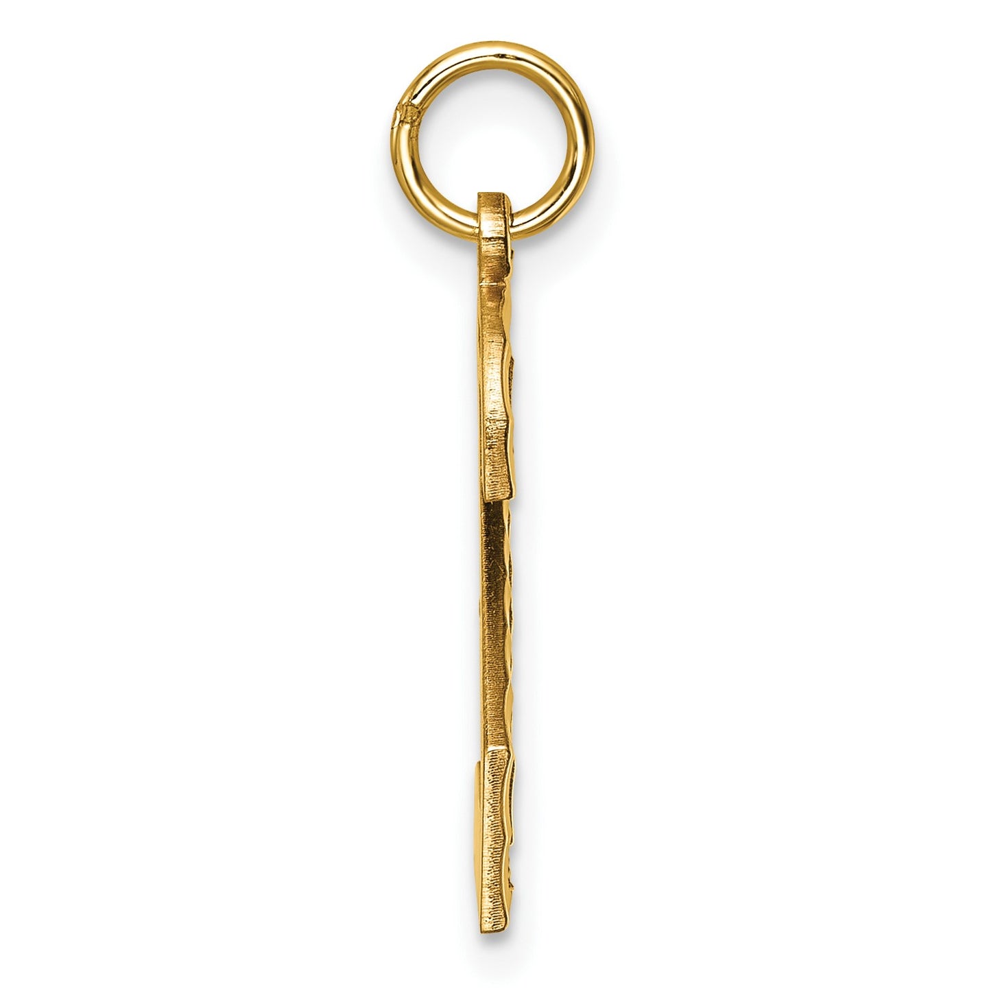 14k Large Brushed Diamond-cut Number 2 Charm