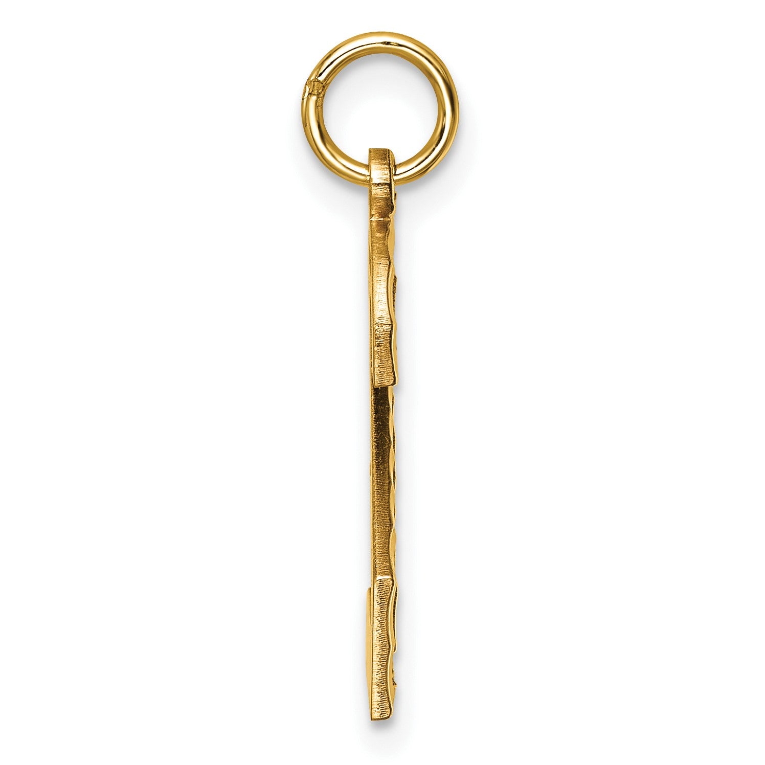 14k Large Brushed Diamond-cut Number 2 Charm