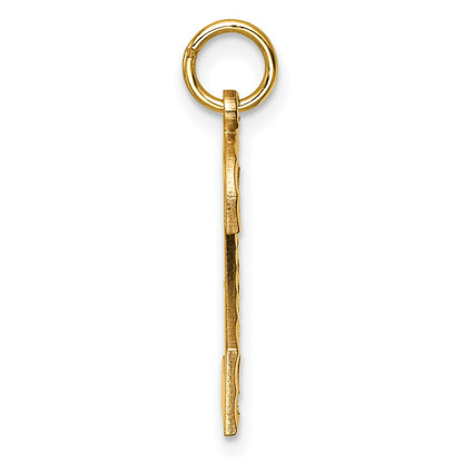 14k Large Brushed Diamond-cut Number 2 Charm