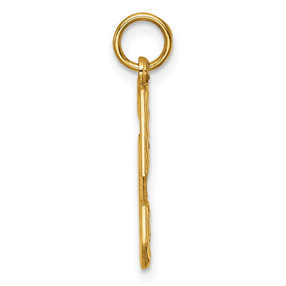 14k Large Brushed Diamond-cut Number 5 Charm