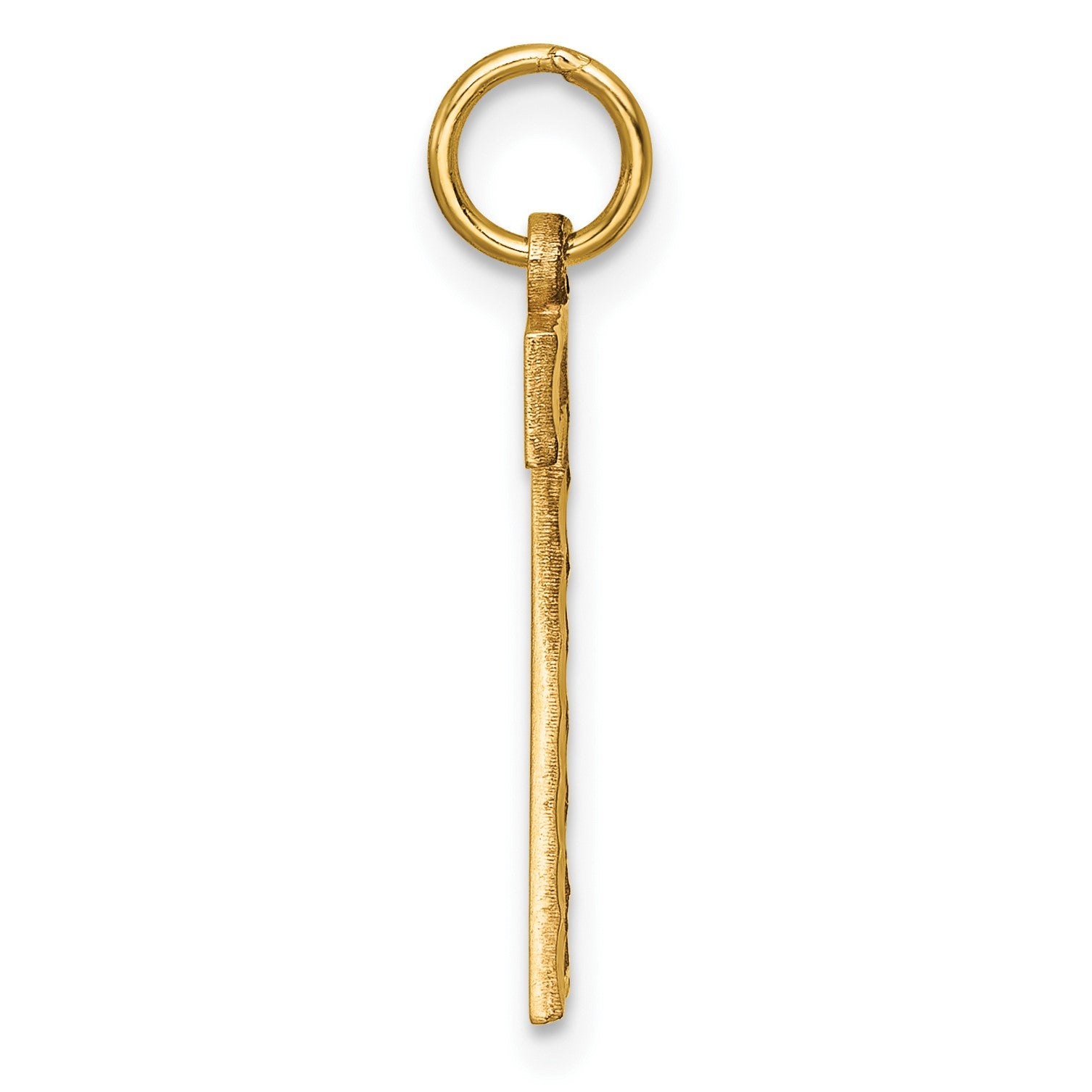14k Large Brushed Diamond-cut  Number 7 Charm