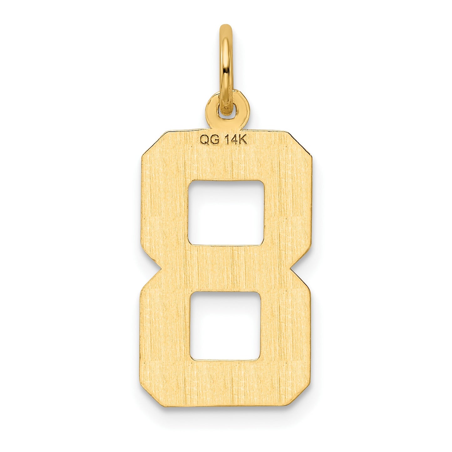 14k Large Brushed Diamond-cut  Number 8 Charm