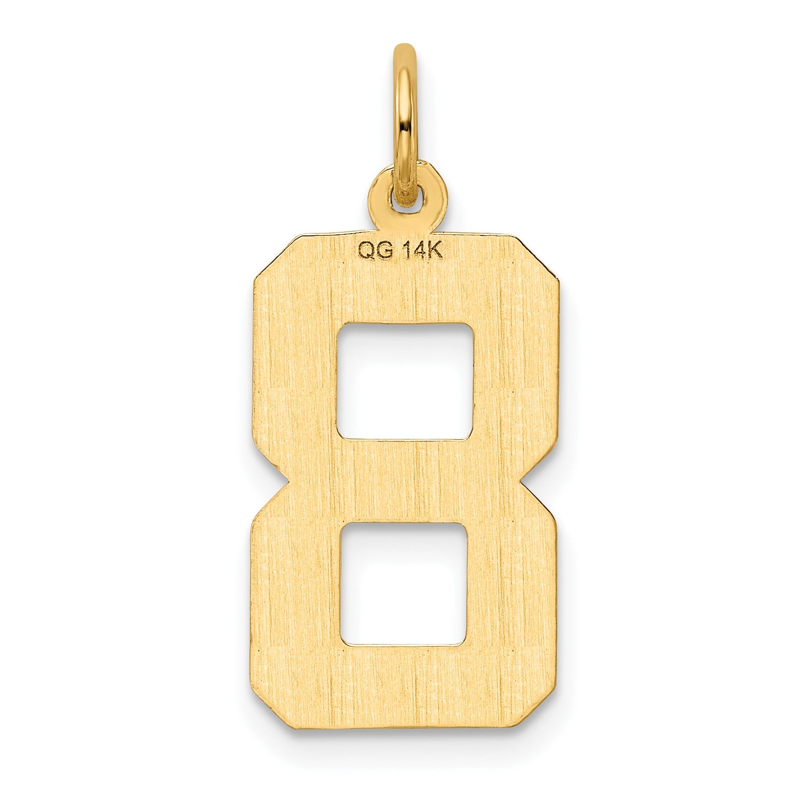 14k Large Brushed Diamond-cut  Number 8 Charm