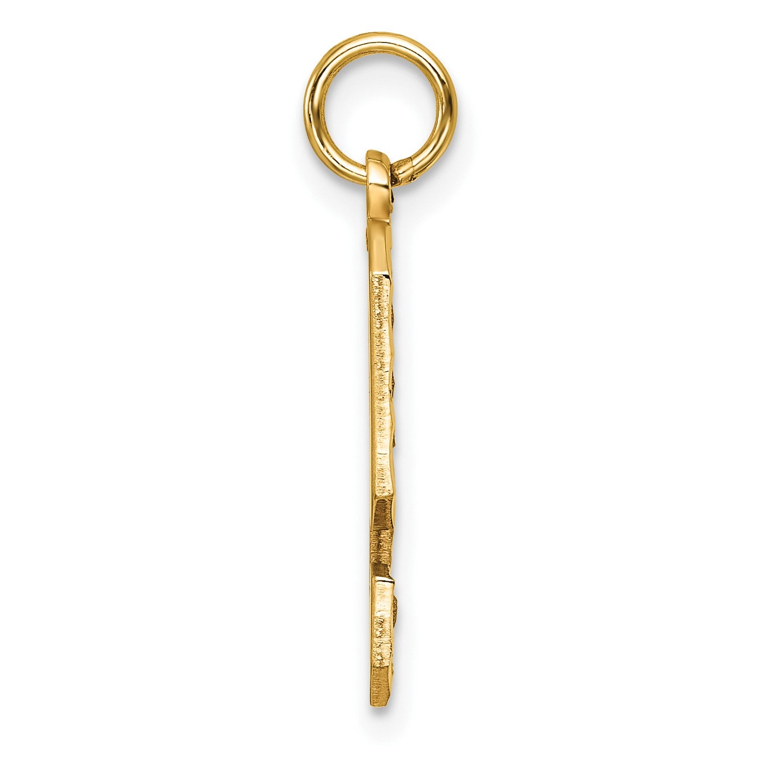 14k Large Brushed Diamond-cut  Number 9 Charm