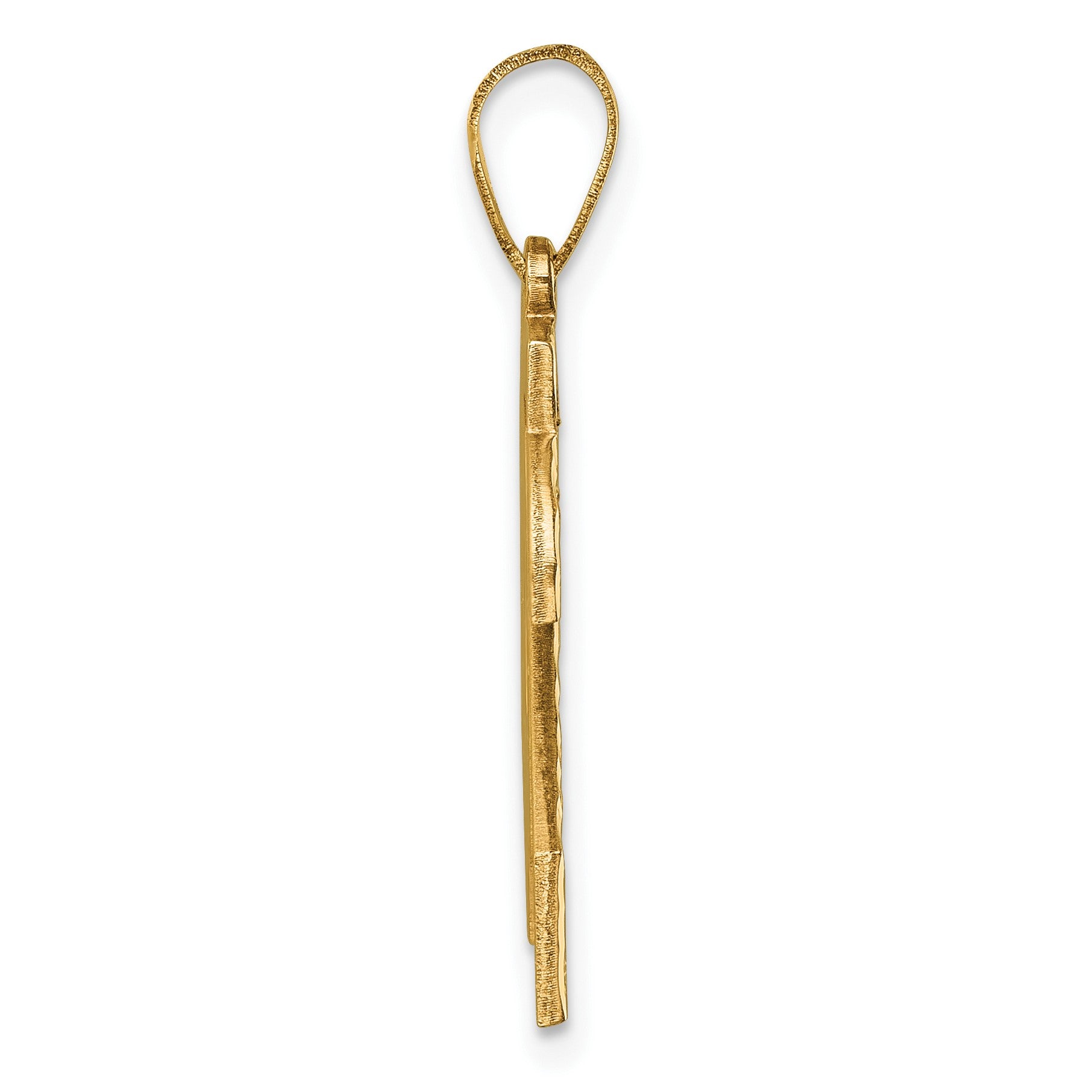 14k Large Brushed  Diamond-cut Number 24 Charm