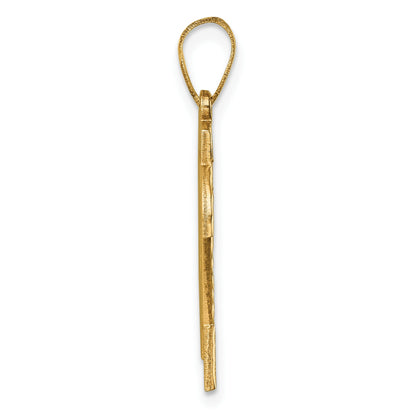 14k Large Brushed  Diamond-cut Number 24 Charm