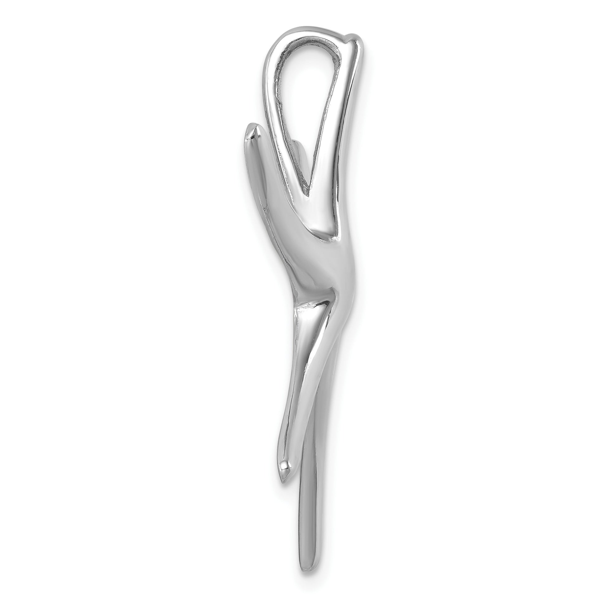 Sterling Silver Rhodium-plated Polished Starfish Slide