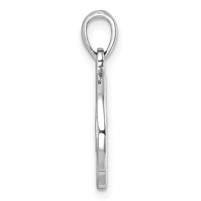 Sterling Silver Rhodium-plated Polished Wave Pendant