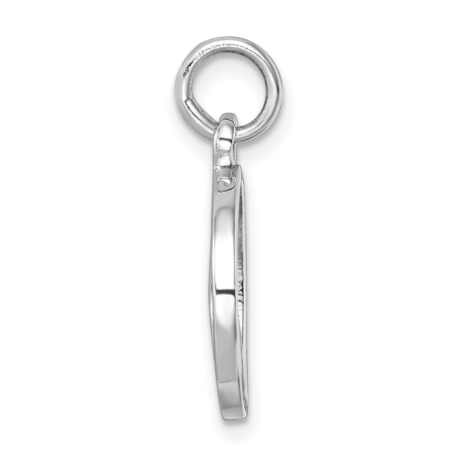 Sterling Silver Rhodium-plated Polished Enameled Wave Pendant