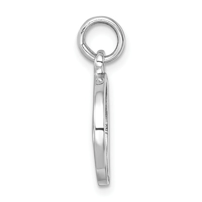 Sterling Silver Rhodium-plated Polished Enameled Wave Pendant