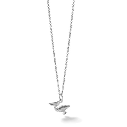 Sterling Silver Rhodium-plated Pelican Pendant