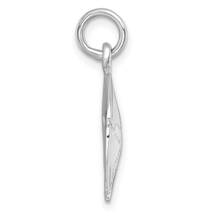 Sterling Silver Rhodium-plated Polished Sand Dollar Pendant