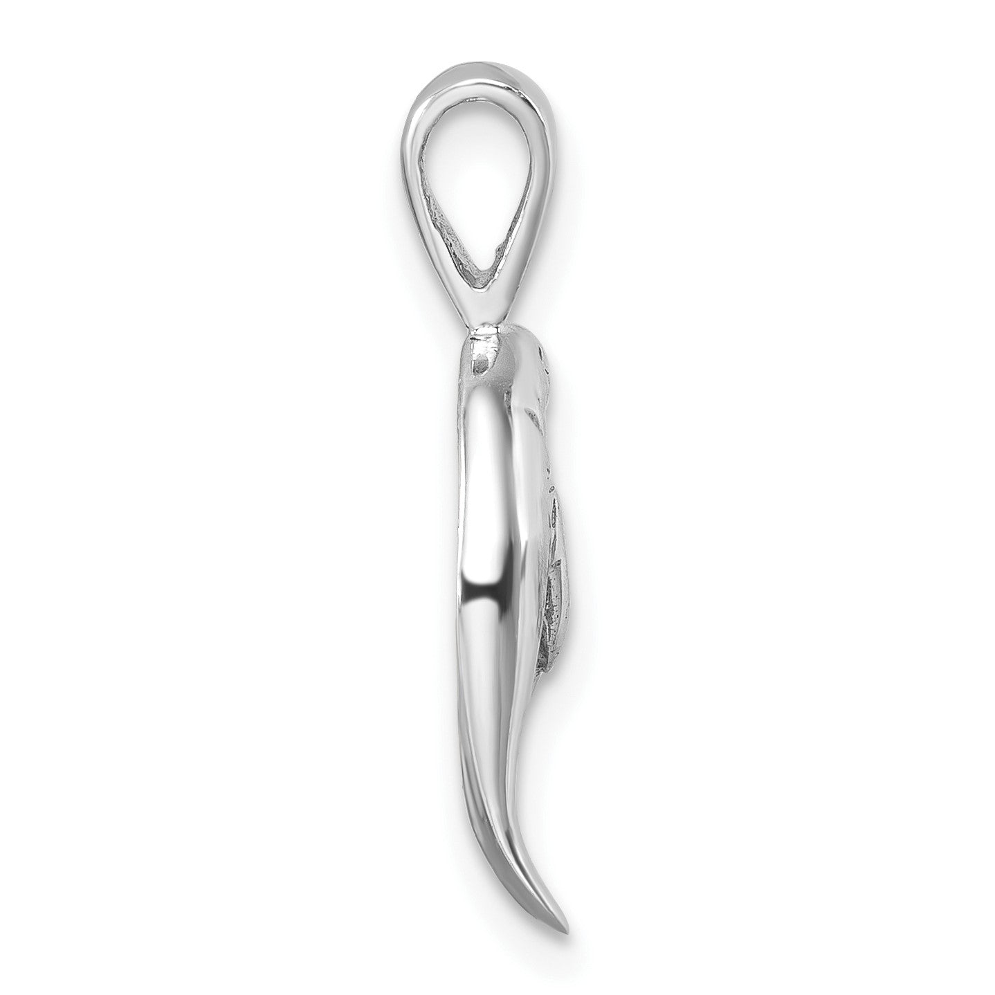 Sterling Silver Rhodium-plated Polished Manatee And Baby Pendant