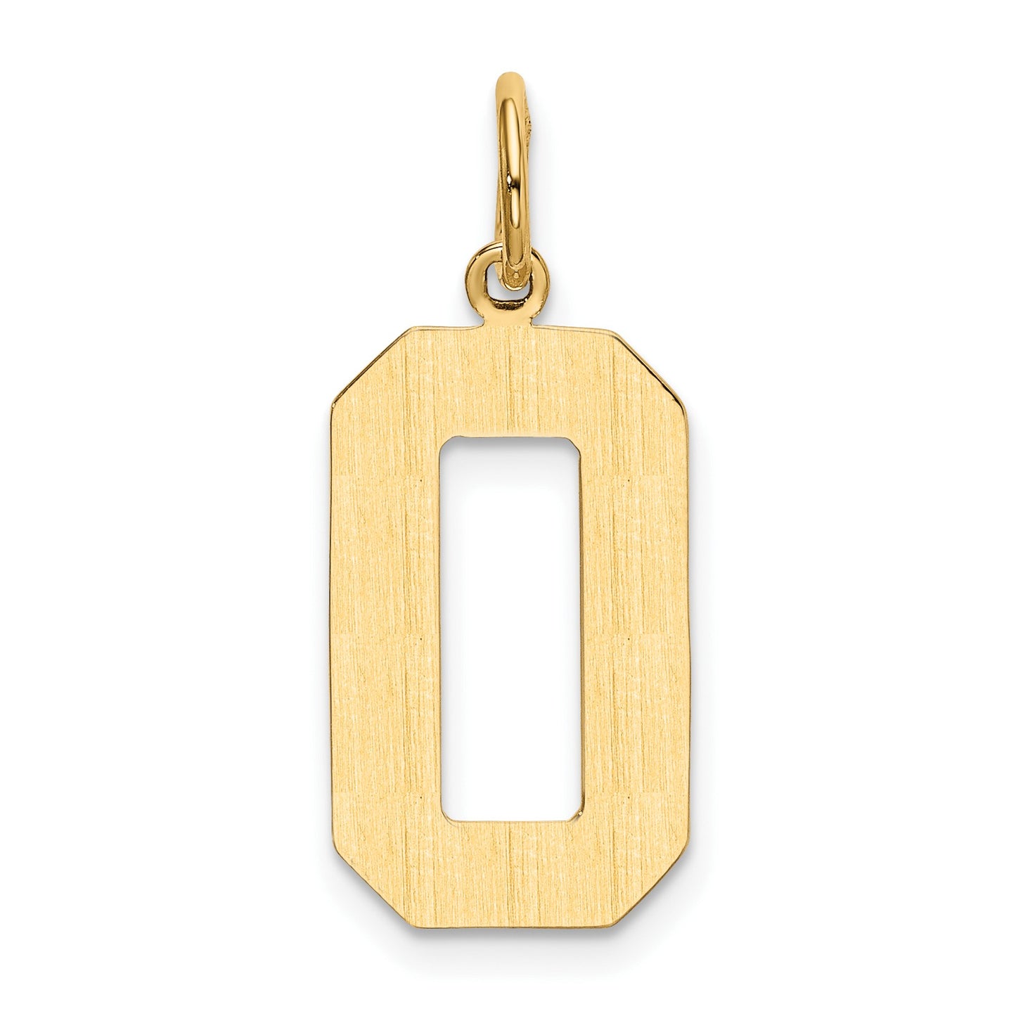 14k Large Polished Number 0 Charm